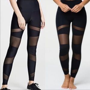 Onzie mesh bandage paneled leggings black